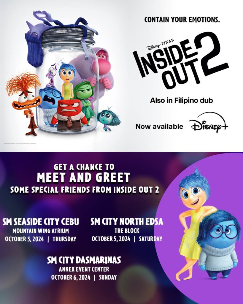 Joy and Sadness of 'Inside Out', Coming for Meet & Greet Fans